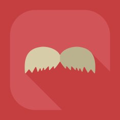Flat modern design with shadow icon mustache N18