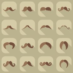 Flat modern design with shadow icon mustache N32