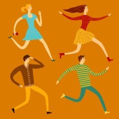 Running people illustration set N2