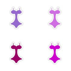 assembly realistic sticker design on paper swimsuit