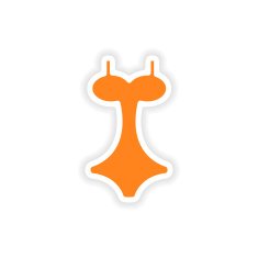 icon sticker realistic design on paper swimsuit