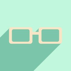 Flat with shadow icon and mobile application spectacles