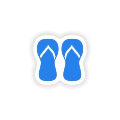 icon sticker realistic design on paper thongs