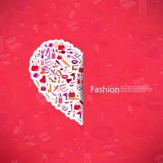 Fashion and Cosmetic make up beauty icons background