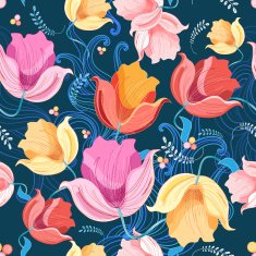 pattern of flowers tulips