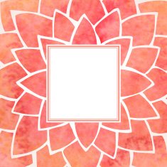 Watercolor red flower frame Vector illustration