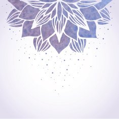 Illustration with watercolor violet floral pattern