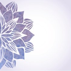 Illustration with watercolor violet floral pattern N2