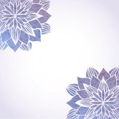 Illustration with watercolor violet floral patterns