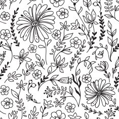 Pattern with camomile and flowers N3