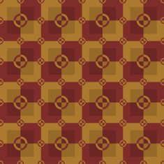 Circle-squares pattern in gold and red colors