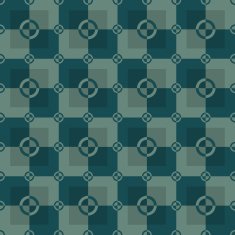 Circle-squares pattern in green and dark-green colors