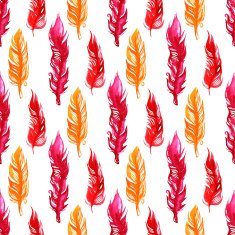 Watercolor feather pattern