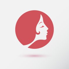 The woman fashion icon or logo Flat design N2