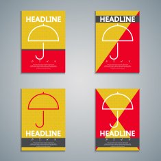 Set of vector brochures with umbrella symbol