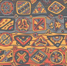 Vector seamless pattern with ethnic elements N2