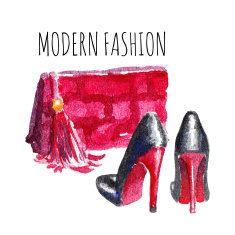 Banner with modern womens shoes and bag N2