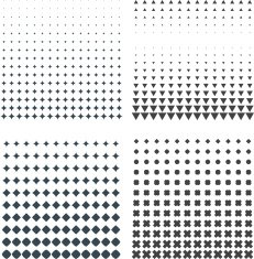 solid dark geometric halftones set