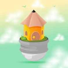 House Pencil Design Symbol Icon Vector