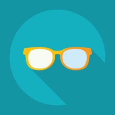 Flat modern design with shadow glasses