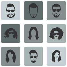 Vector Set of Hairstyles Icons N2