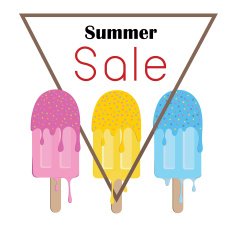 summer sale ice creams colorful symbol