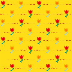 Paper Trendy Flat Flower Seamless Pattern Vector Illustration N13