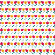 Paper Trendy Flat Flower Seamless Pattern Vector Illustration N15