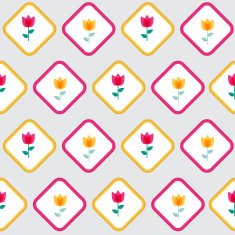Paper Trendy Flat Flower Seamless Pattern Vector Illustration N16