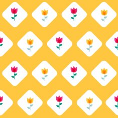 Paper Trendy Flat Flower Seamless Pattern Vector Illustration N17