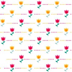 Paper Trendy Flat Flower Seamless Pattern Vector Illustration N19