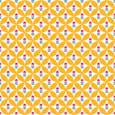Paper Trendy Flat Flower Seamless Pattern Vector Illustration N21