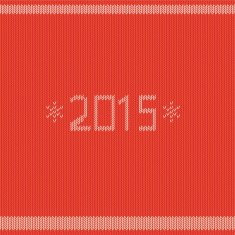 New year greeting card with knitted texture Vector
