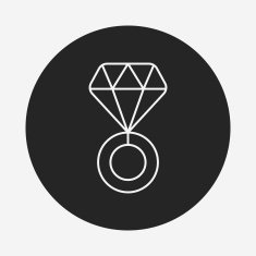 diamond ring line icon N18