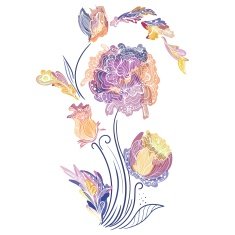 Elegant Vector Vignette with Sketch Flowers