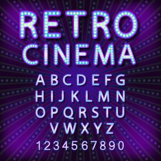 Vector set Retro neon sign vintage billboard bright signboard light N5