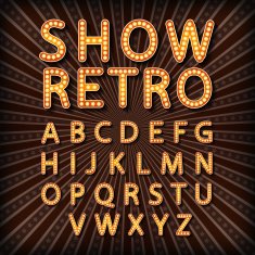 Vector set Retro neon sign vintage billboard bright signboard N3