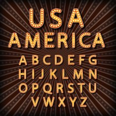 Vector set Retro neon sign vintage billboard bright signboard N5