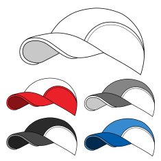 Baseball tennis cap outlined template N4