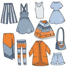 Woman clothes icons