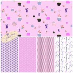 seamless pattern collection with cute flower pots