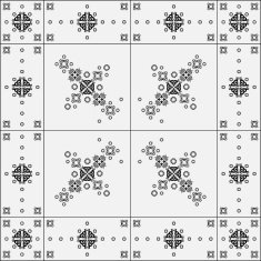 Patterned design elements on a white background N2