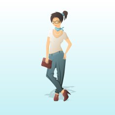 Fashion girl in stylish outfit with bag N2