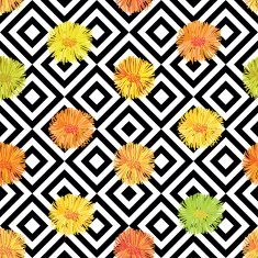 Floral Daisy Seamless Repeat Pattern