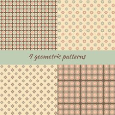 Set of geometric seamless pattern