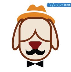 Hipster pet icon set vector illustrations N5