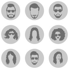 Vector Set of Hairstyles Icons N3