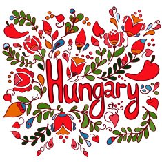 Template with folk ornament and text