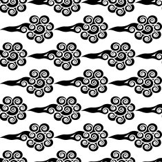 Monochrome Chinese stylized clouds