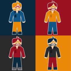 flat sticker of hipster